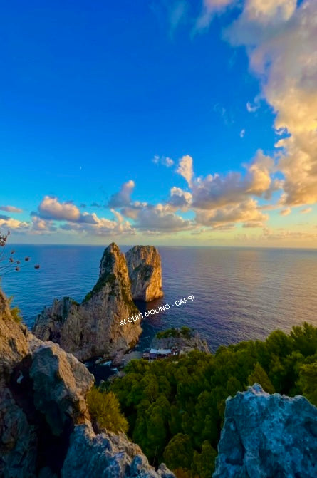 Springtime Emotions: The April Sunset over the Faraglioni Rocks of Capri