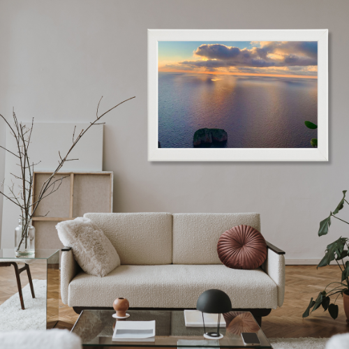 Poster con Cornice 60x40 Capri Alba Monacone