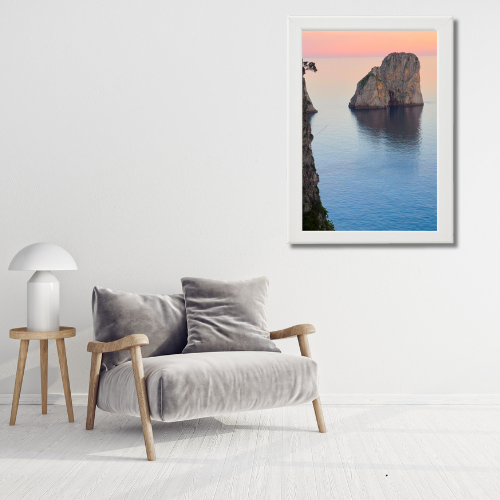 Poster con Cornice 40x60 Capri Faraglione in Rosa