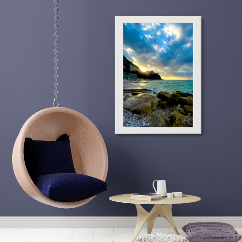 Poster con Cornice 40x60 Capri Tramonto alla Marina Grande
