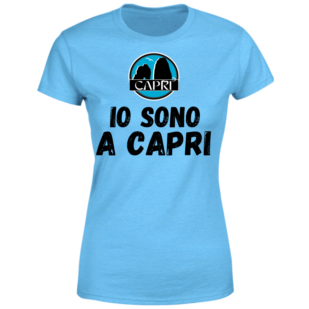 T-Shirt Donna IO SONO A CAPRI SCRITTA NERA
