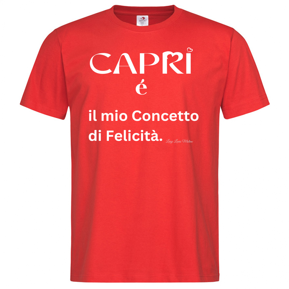 T-Shirt Men Premium Capri é il mio concetto di Felicità scritta Bian
