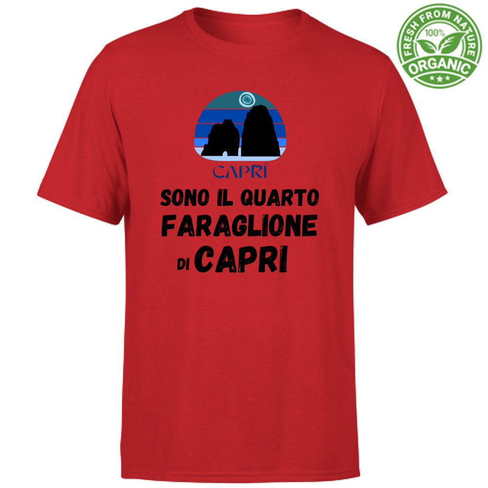 T-Shirt Bambino Organic SONO IL QUARTO FARAGLIONE DI CAPRI SCRITTA NERA