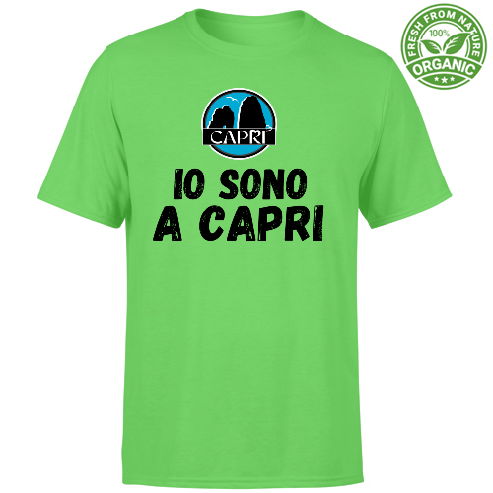 T-Shirt Bambino Organic IO SONO A CAPRI SCRITTA NERA