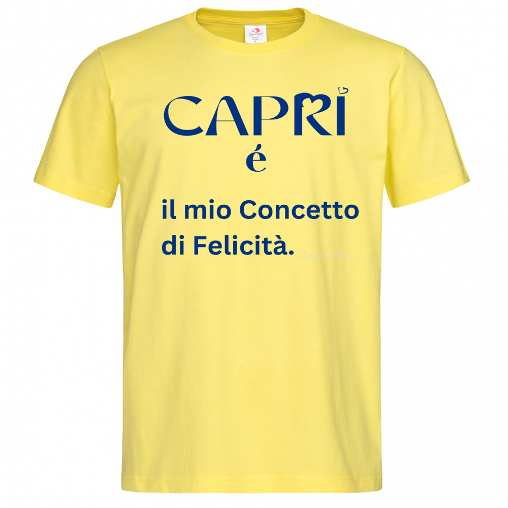 T-Shirt Men Premium Capri é il mio concetto di Felicità scritta Blue
