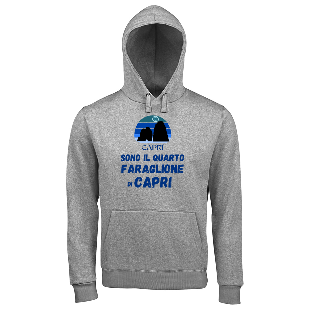 Hoodie Premium Men SONO IL QUARTO FARAGLIONE DI CAPRI SCRITTA BLUE