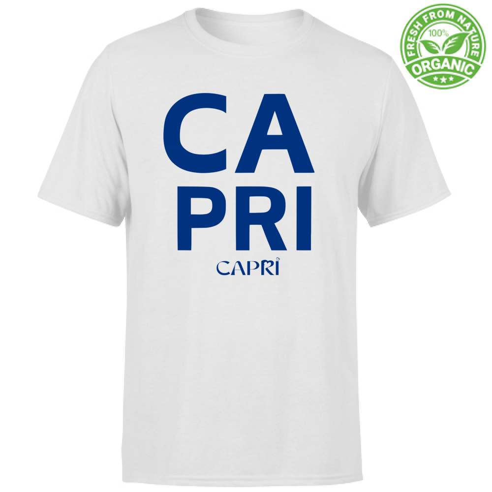 T-Shirt Unisex Organic CAPRI DESIGN SCRITTA BLUE