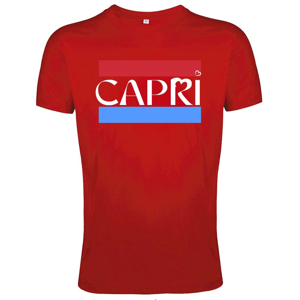 T-Shirt Men Fit CAPRI FASCIA ROSSO BLUE BIANCO
