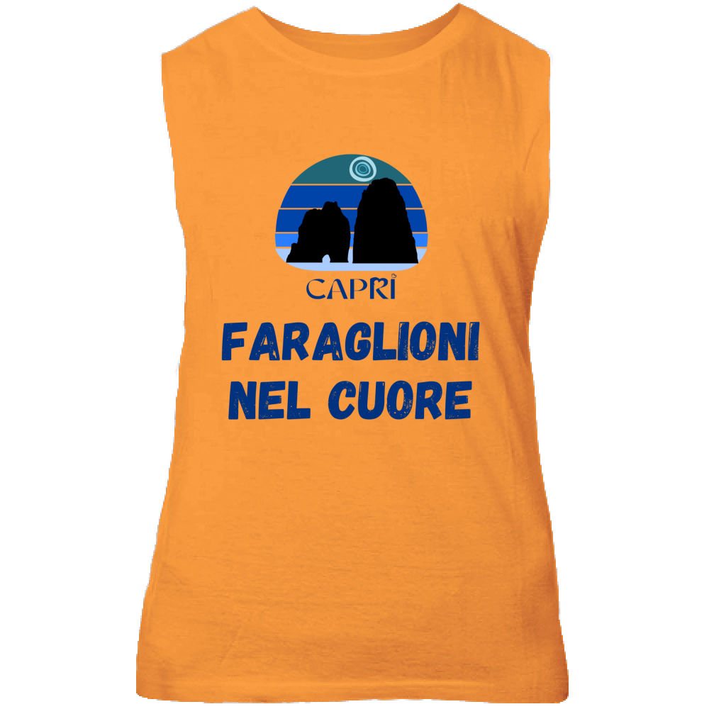 Unisex Tank Top FARAGLIONI DI CAPRI IN THE HEART WRITTEN BLUE