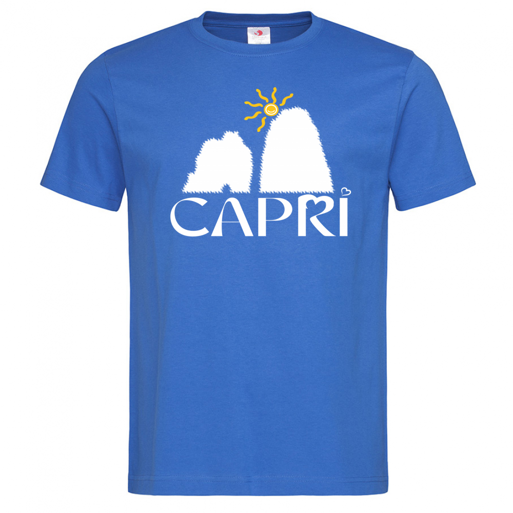 T-Shirt Men Premium CAPRI HAPPY FARAGLIONI WHITE