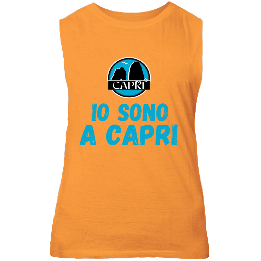Canotta Unisex IO SONO A CAPRI SCRITTA AZZURRA