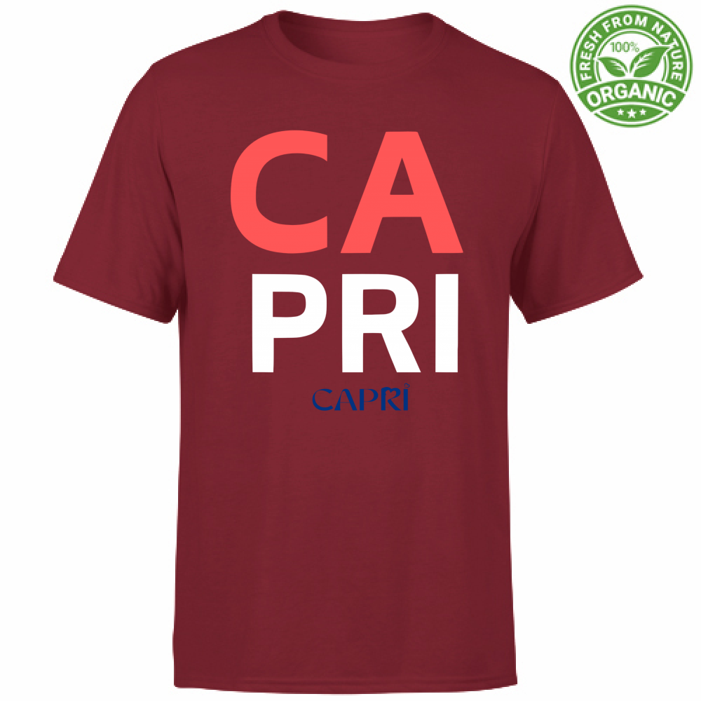 T-Shirt Unisex Organic CAPRI DESIGN SCRITTA ROSSA