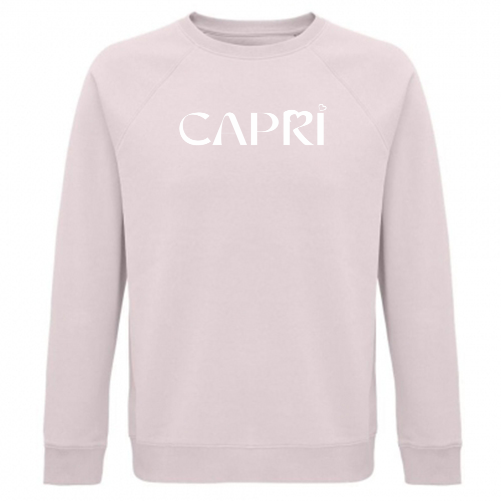 Unisex Organic Sweatshirt CAPRI MINIMAL WHITE WRITING