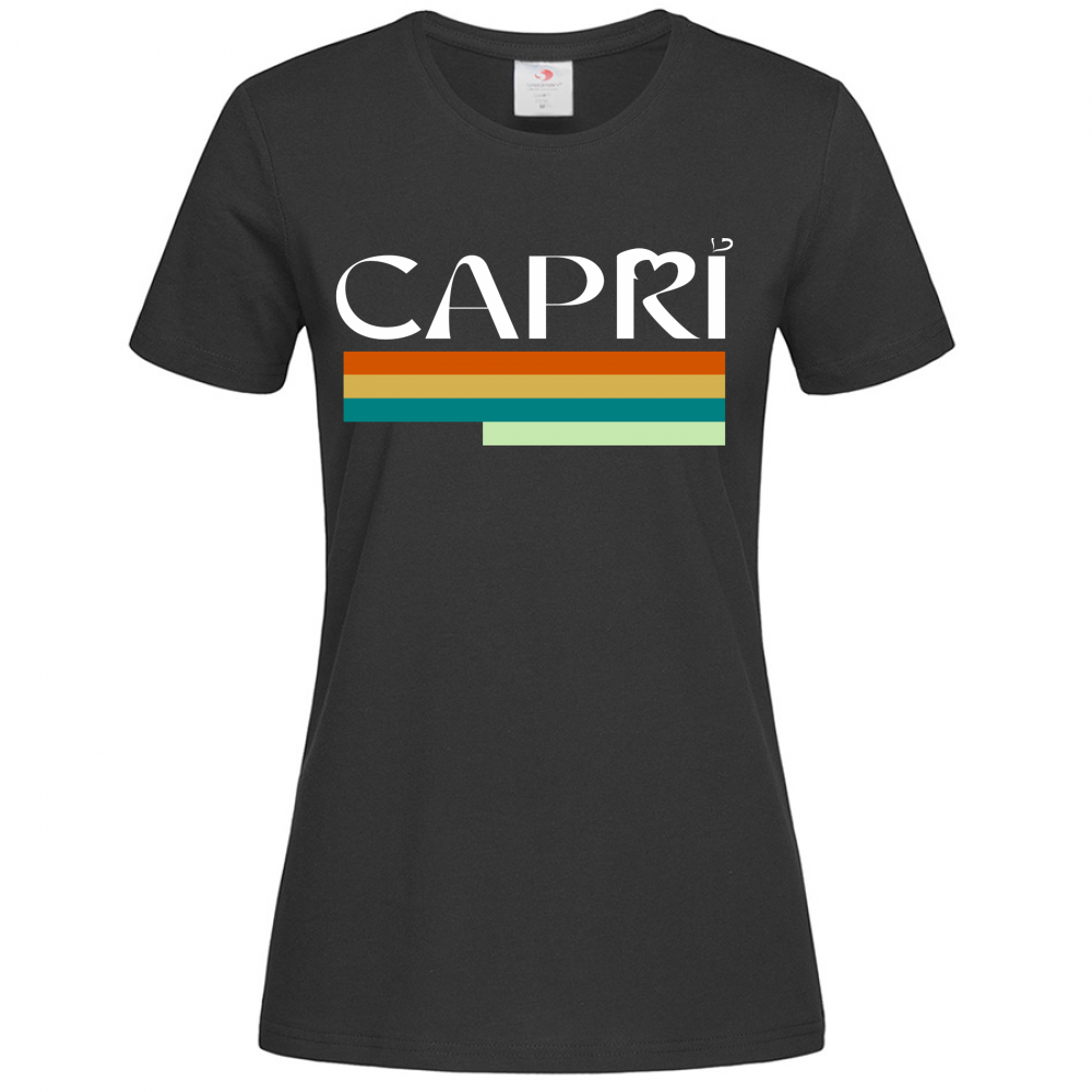 T-Shirt Women Premium CAPRI TECHNICOLOR WHITE WRITING