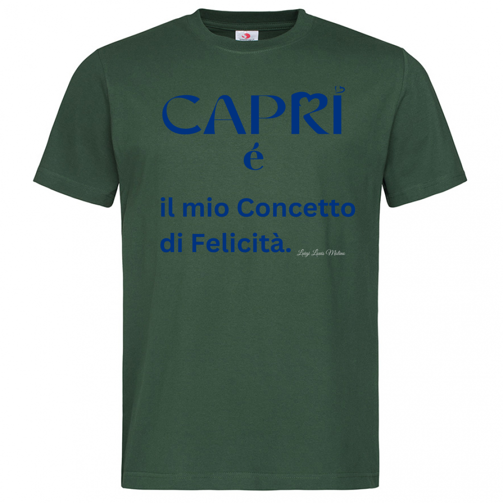 T-Shirt Men Premium Capri é il mio concetto di Felicità scritta Blue