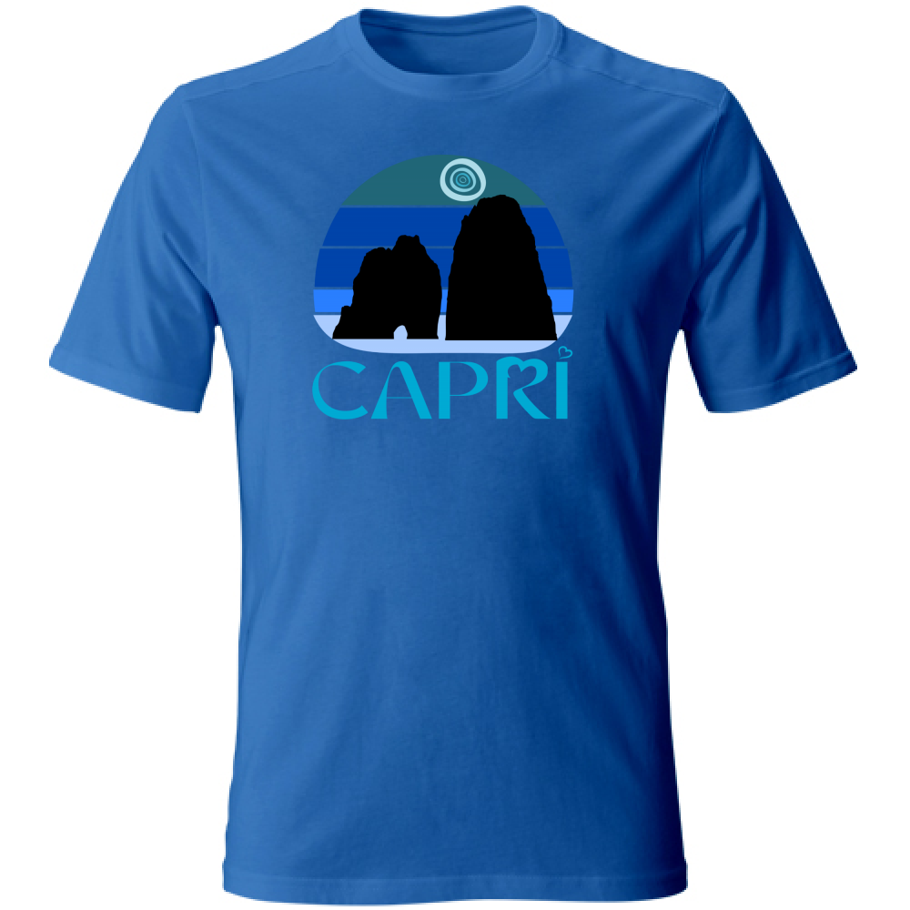 T-Shirt Unisex CAPRI VINTAGE TRAMONTO AZZURRATO