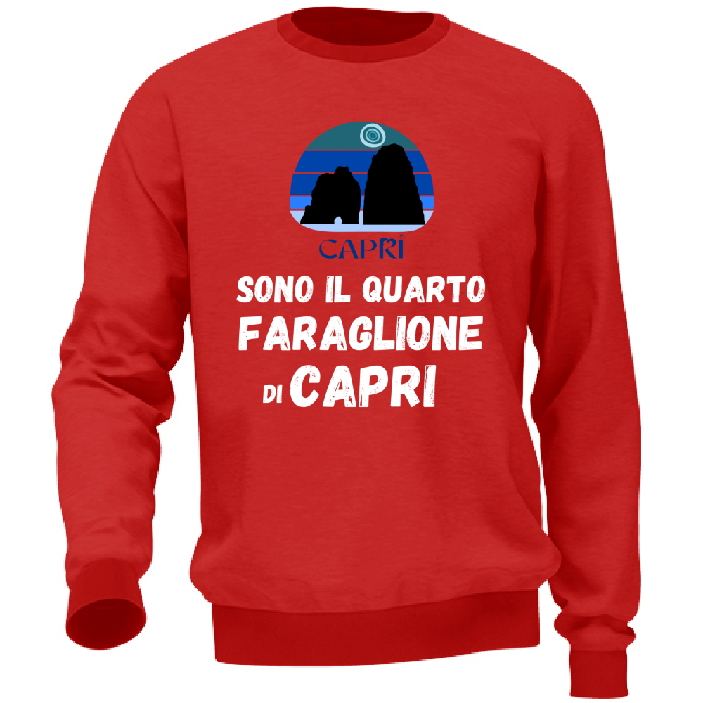 Felpa Unisex SONO IL QUARTO FARAGLIONE DI CAPRI SCRITTA BIANCA