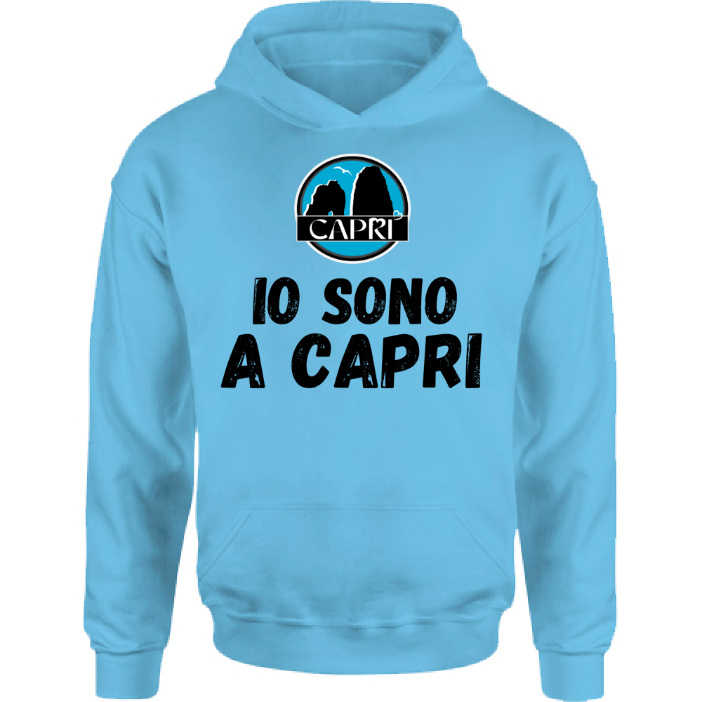Felpa Bambino con Cappuccio IO SONO A CAPRI SCRITTA NERA