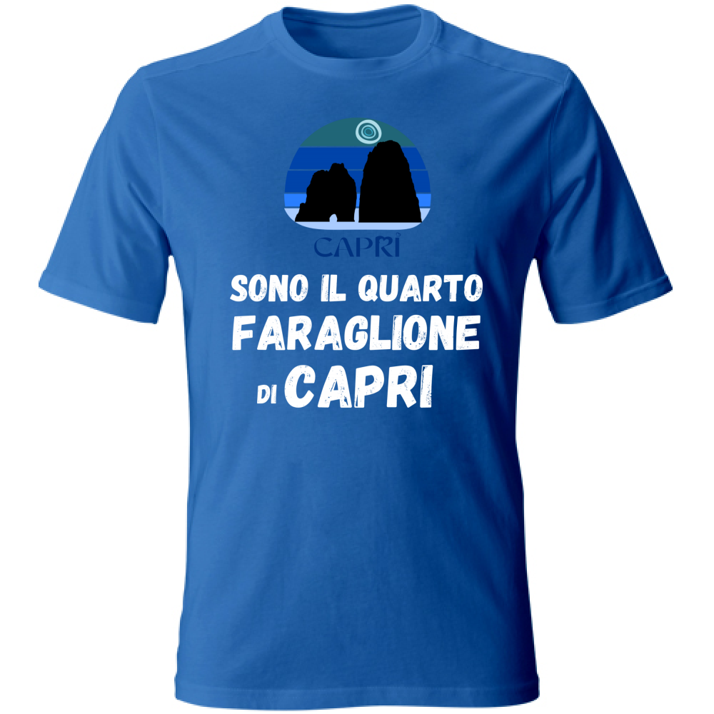 T-Shirt Unisex SONO IL QUARTO FARAGLIONE DI CAPRI SCRITTA BIANCA