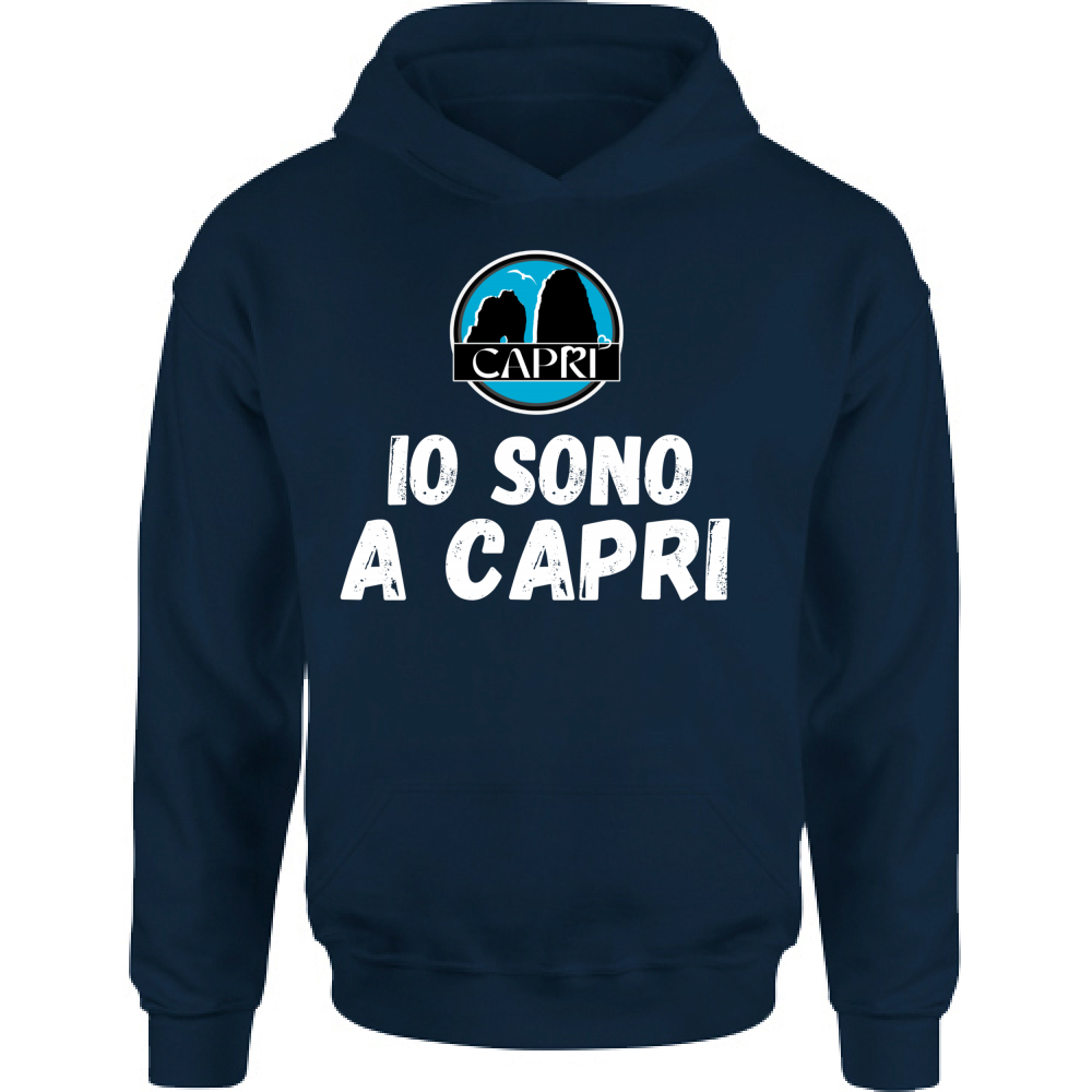 Felpa Bambino con Cappuccio IO SONO A CAPRI SCRITTA BIANCA
