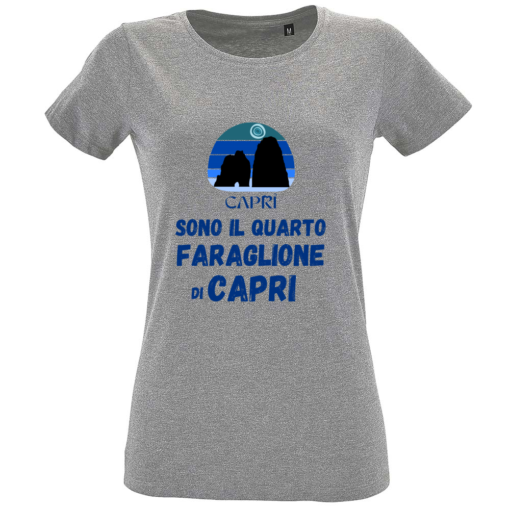 T-Shirt Women Fit SONO IL QUARTO FARAGLIONE DI CAPRI SCRITTA BLUE