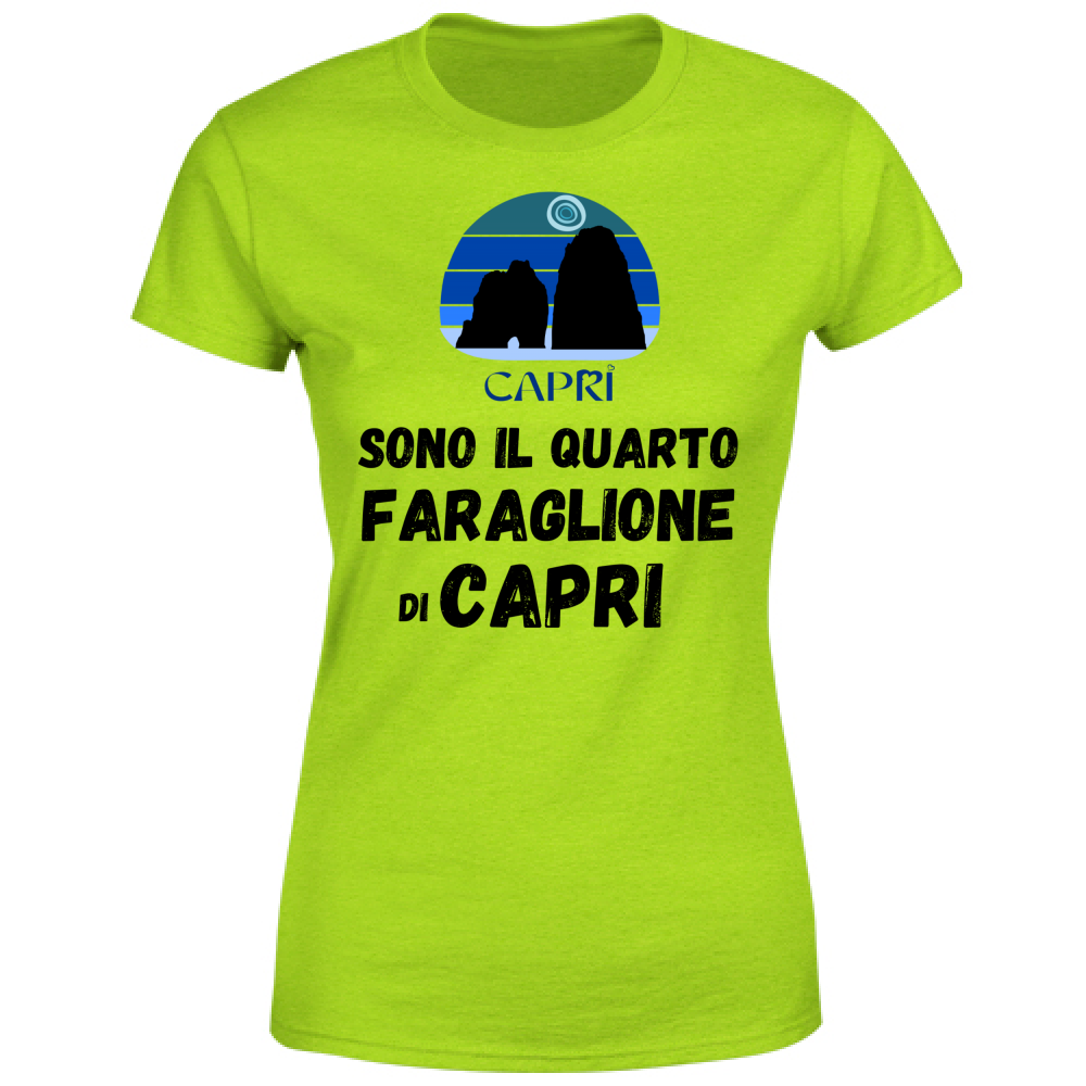 T-Shirt Donna SONO IL QUARTO FARAGLIONE DI CAPRI SCRITTA NERA
