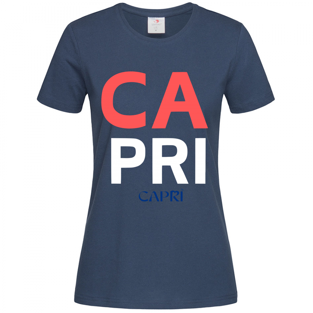 T-Shirt Women Premium CAPRI DESIGN SCRITTA ROSSA