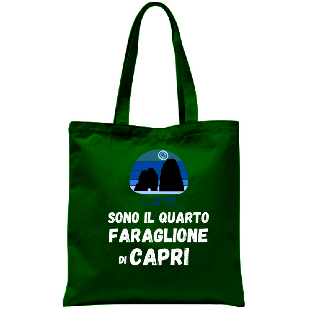 Bag I AM THE FOURTH FARAGLIONE OF CAPRI WHITE WRITING