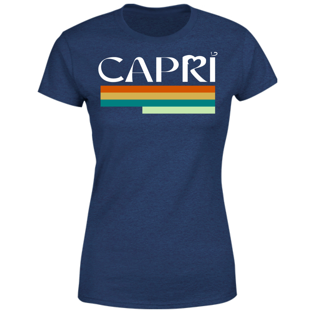 T-Shirt Donna CAPRI TECNICOLOR SCRITTA BIANCA