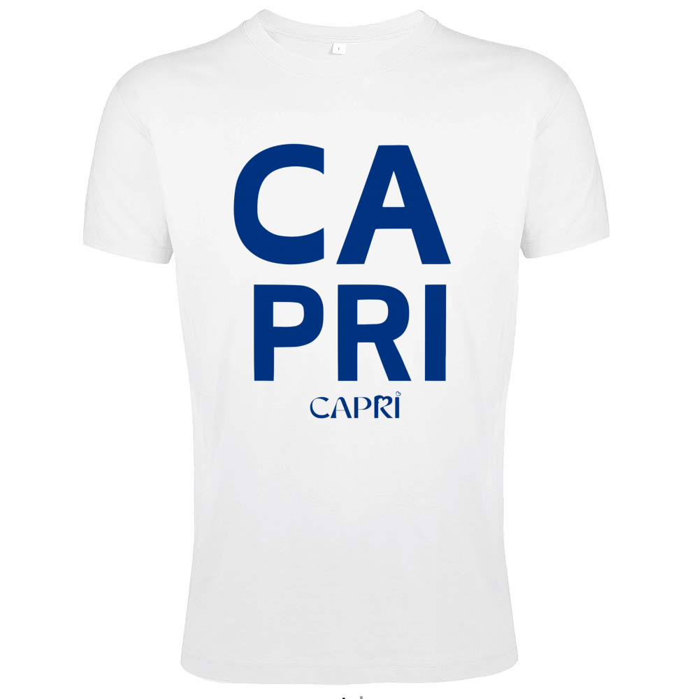 T-Shirt Men Fit CAPRI DESIGN SCRITTA BLUE