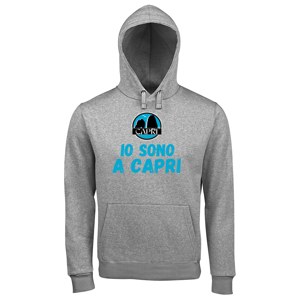 Hoodie Premium Men IO SONO A CAPRI SCRITTA AZZURRA