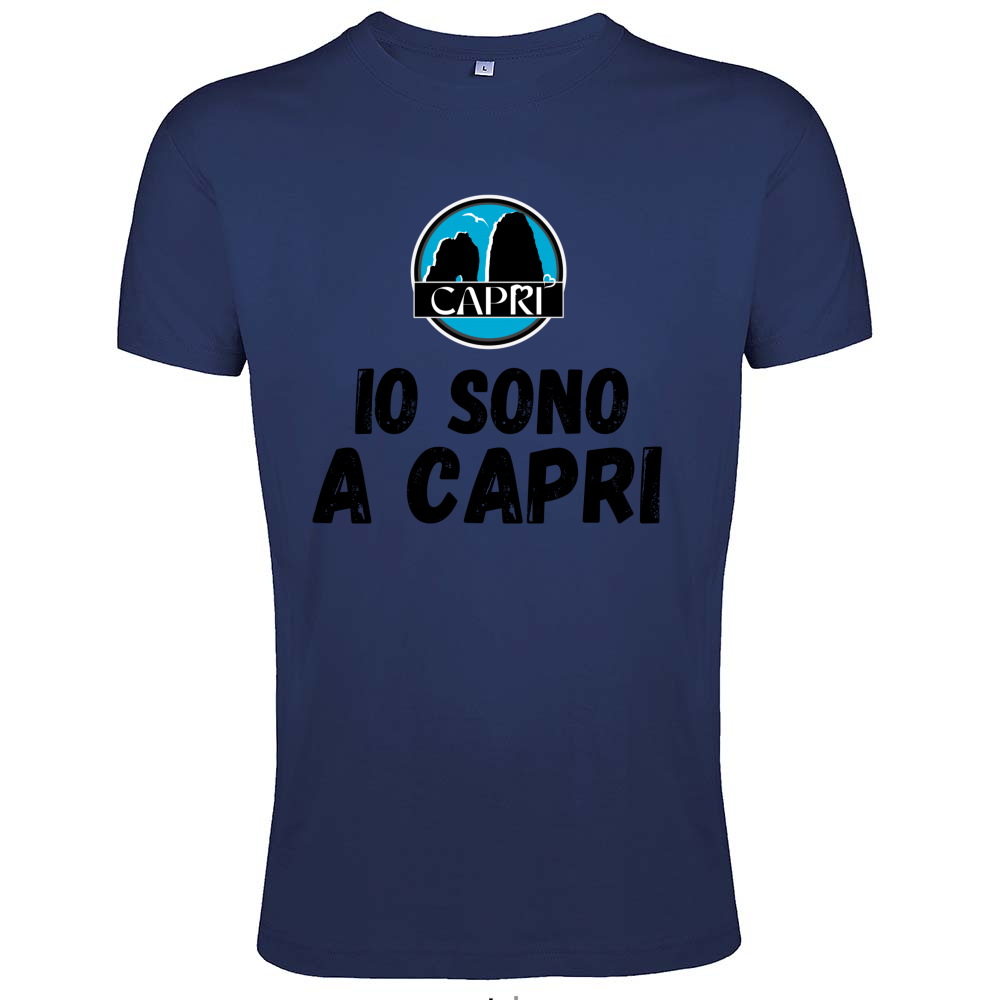 T-Shirt Men Fit IO SONO A CAPRI SCRITTA NERA