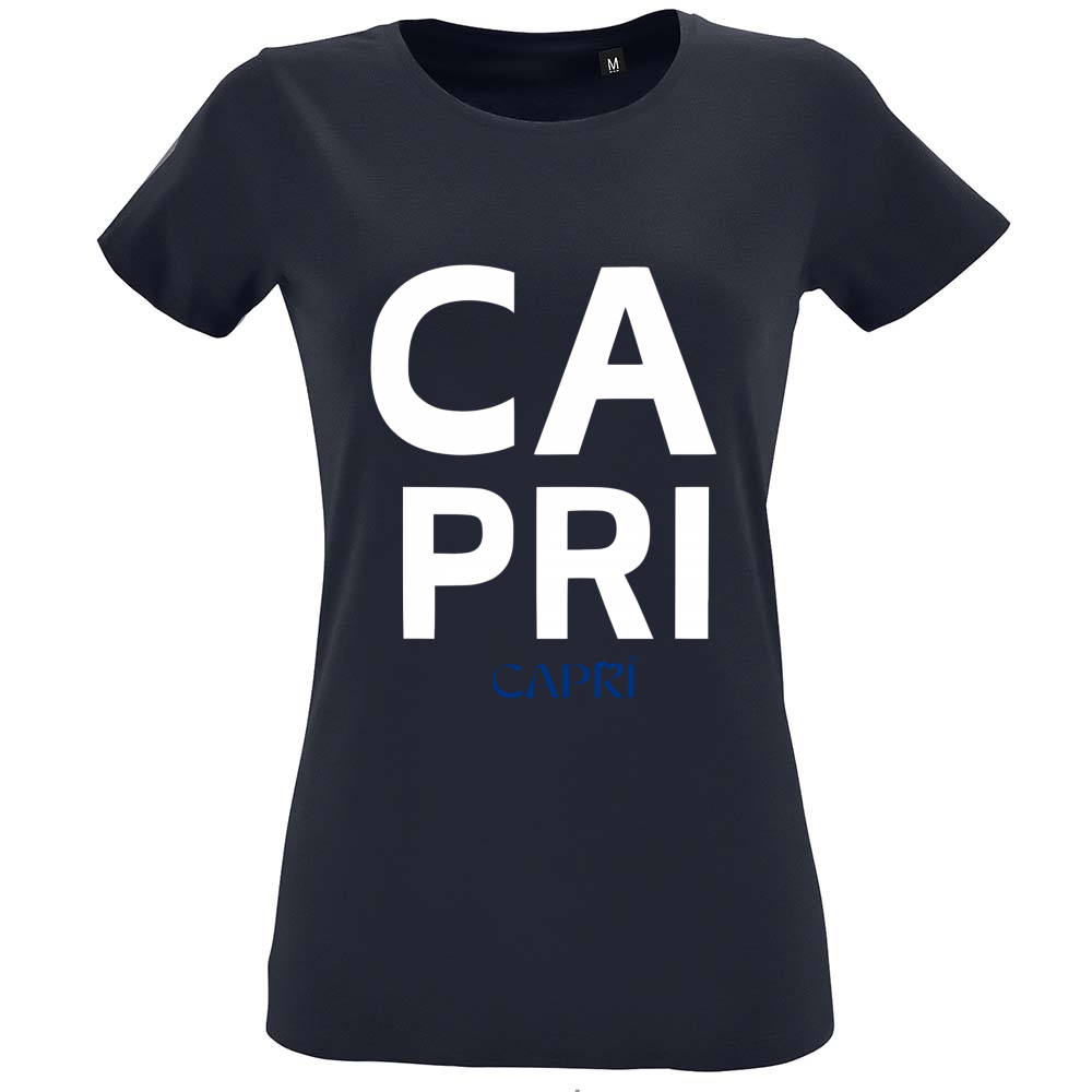 T-Shirt Women Fit CAPRI DESIGN SCRITTA BIANCA