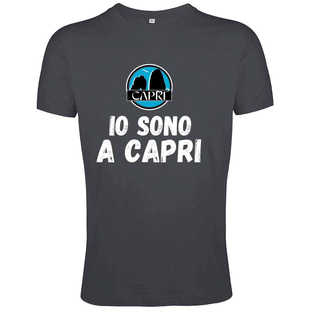 T-Shirt Men Fit IO SONO A CAPRI SCRITTA BIANCA