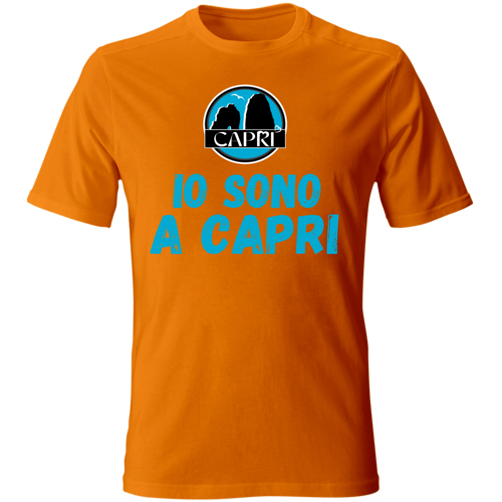 T-Shirt Bambino IO SONO A CAPRI SCRITTA AZZURRA