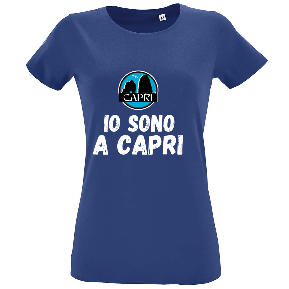T-Shirt Women Fit IO SONO A CAPRI SCRITTA BIANCA