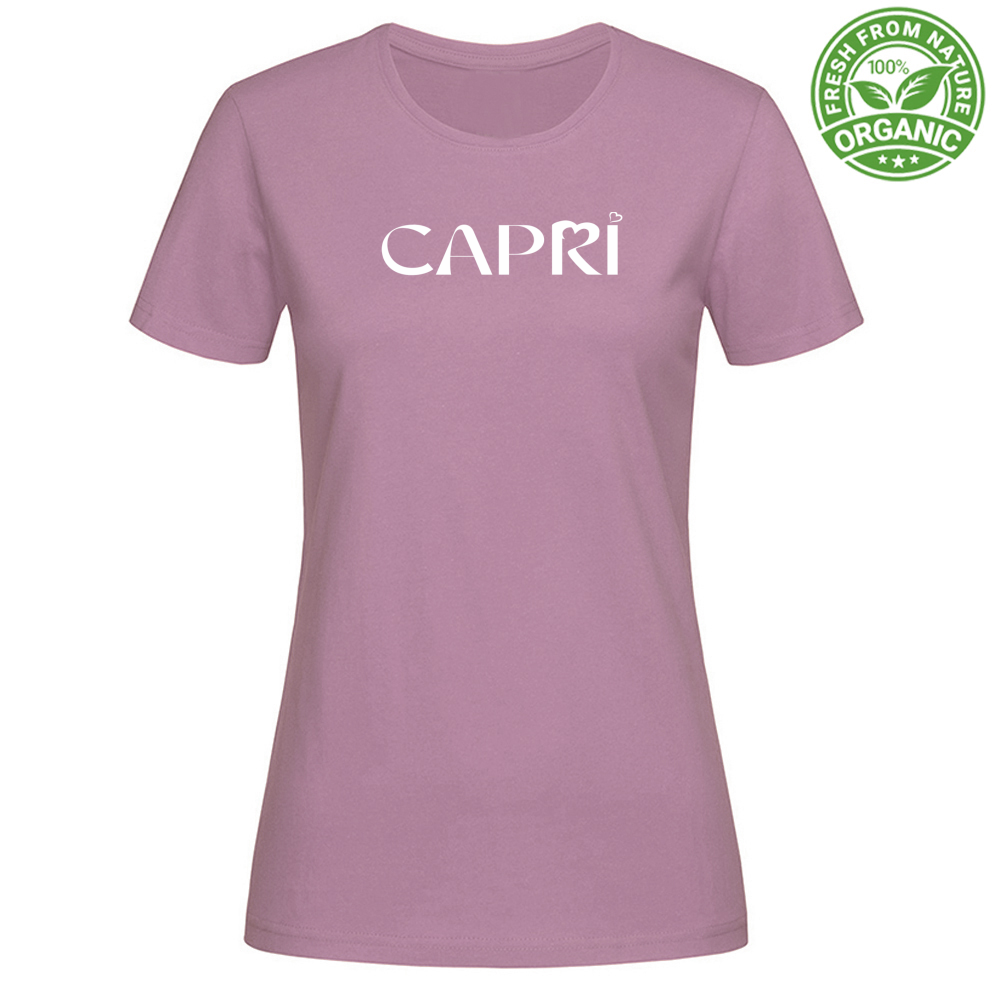 Woman Organic CAPRI MINIMAL T-Shirt WITH WHITE WRITING