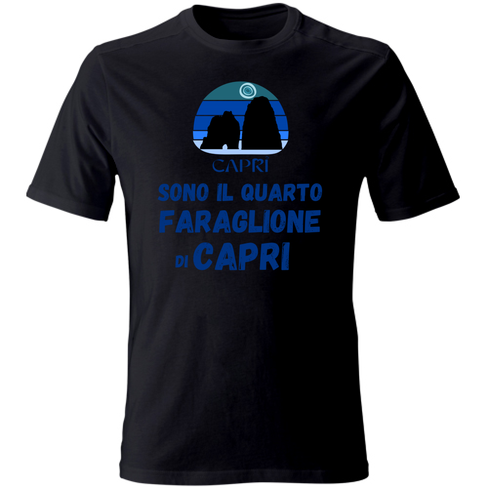 T-Shirt Unisex SONO IL QUARTO FARAGLIONE DI CAPRI SCRITTA BLUE