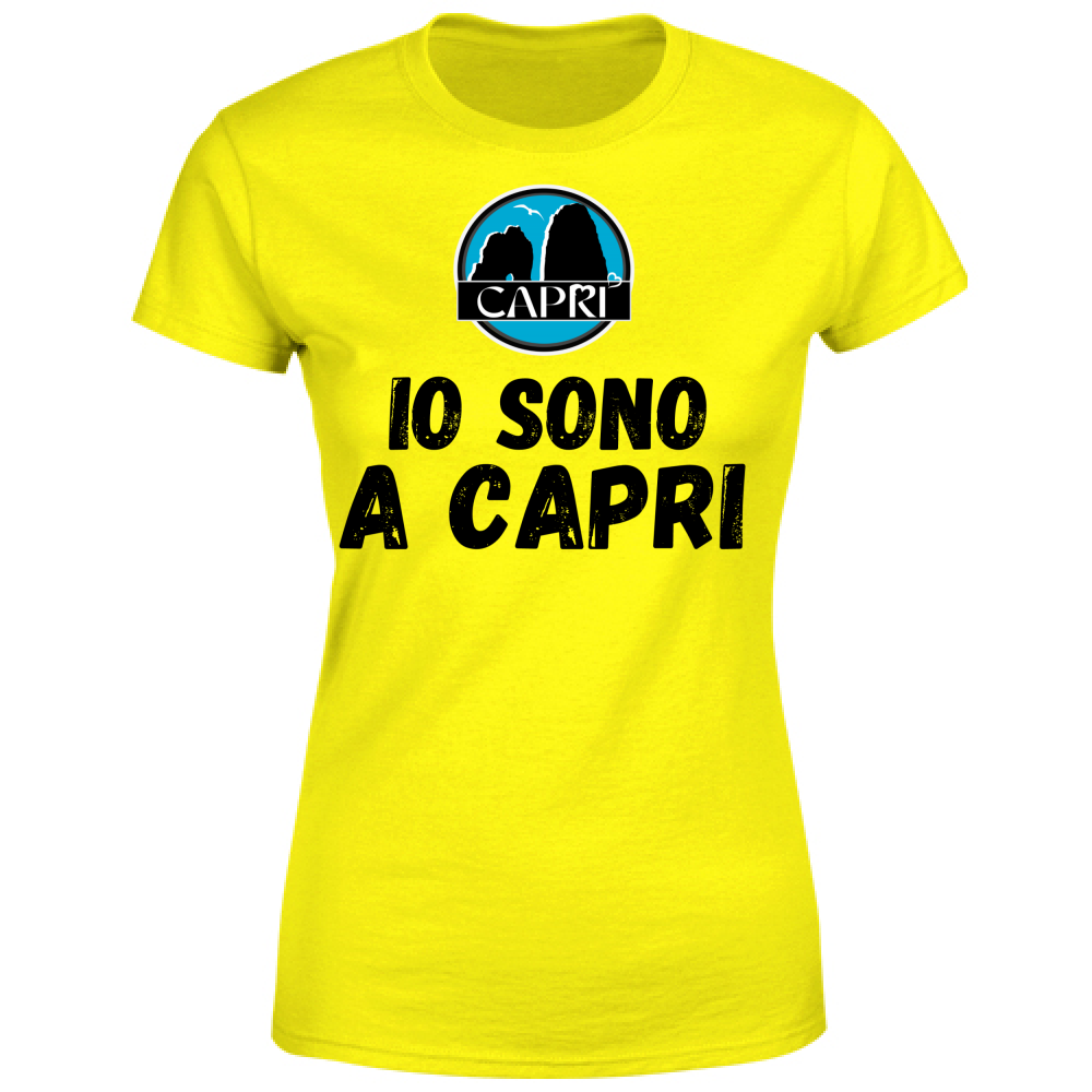 T-Shirt Donna IO SONO A CAPRI SCRITTA NERA
