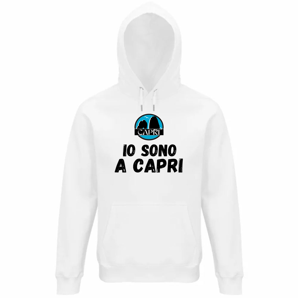 Unisex Organic Hoodie I AM IN CAPRI BLACK WRITING