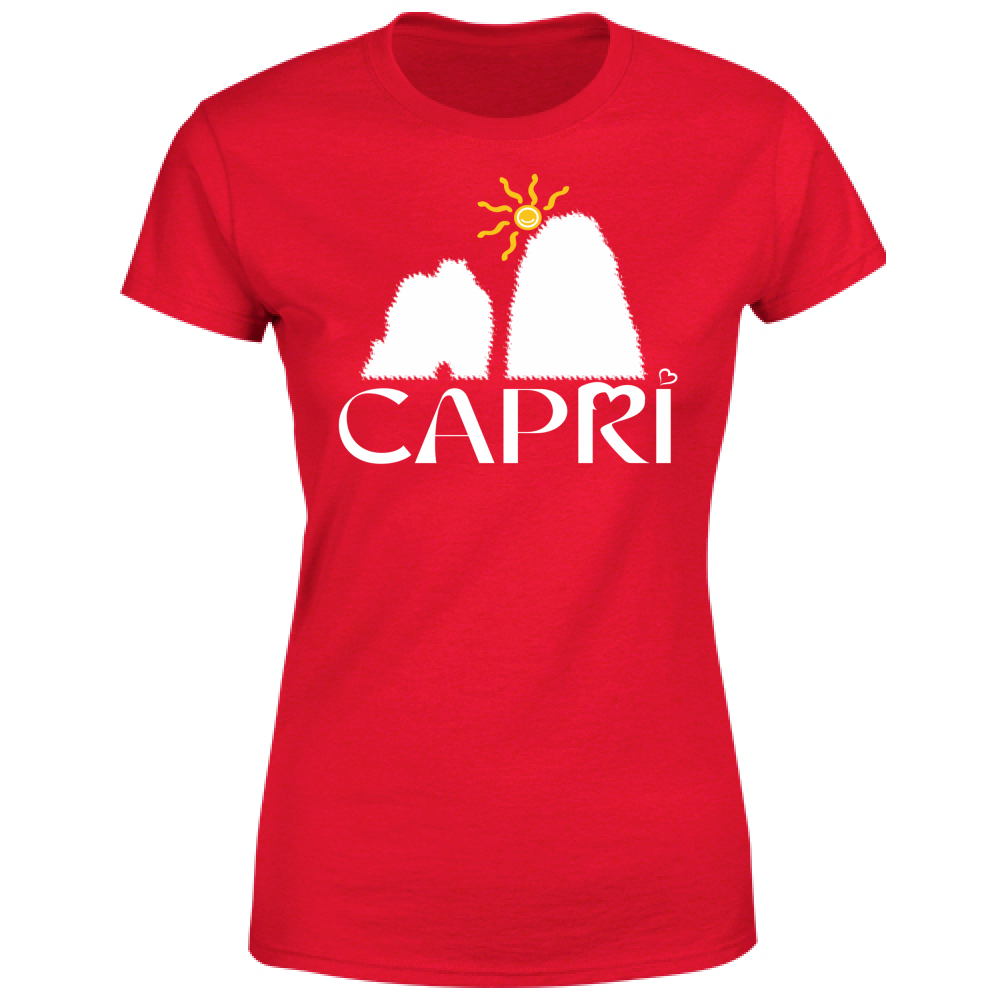 T-Shirt Donna CAPRI HAPPY FARAGLIONI WHITE