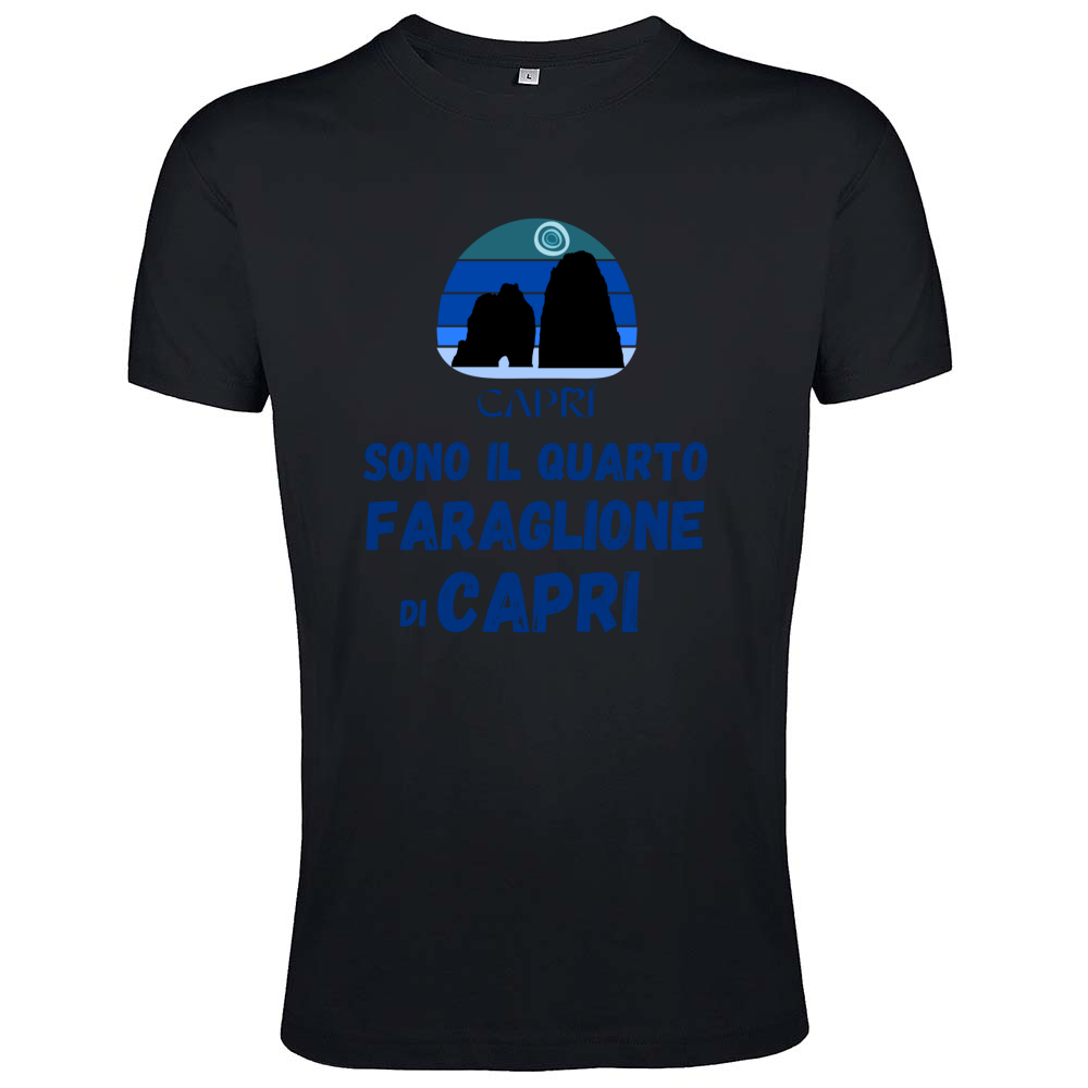 T-Shirt Men Fit SONO IL QUARTO FARAGLIONE DI CAPRI SCRITTA BLUE
