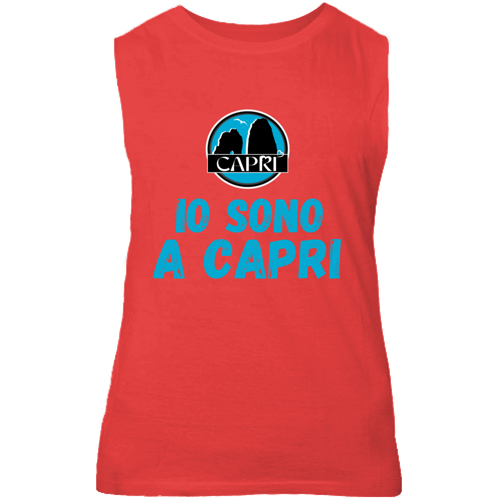 Canotta Unisex IO SONO A CAPRI SCRITTA AZZURRA