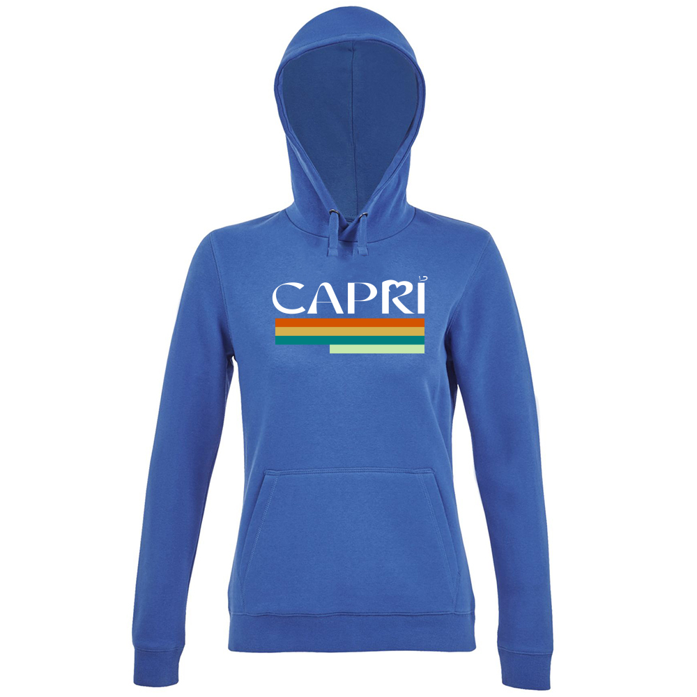 Hoodie Premium Women CAPRI TECNICOLOR SCRITTA BIANCA