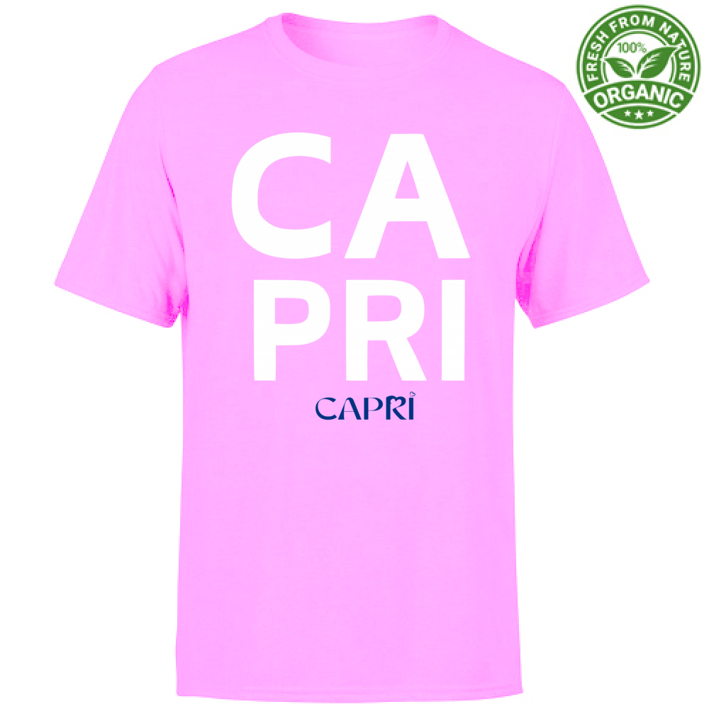 T-Shirt Unisex Organic CAPRI DESIGN SCRITTA BIANCA