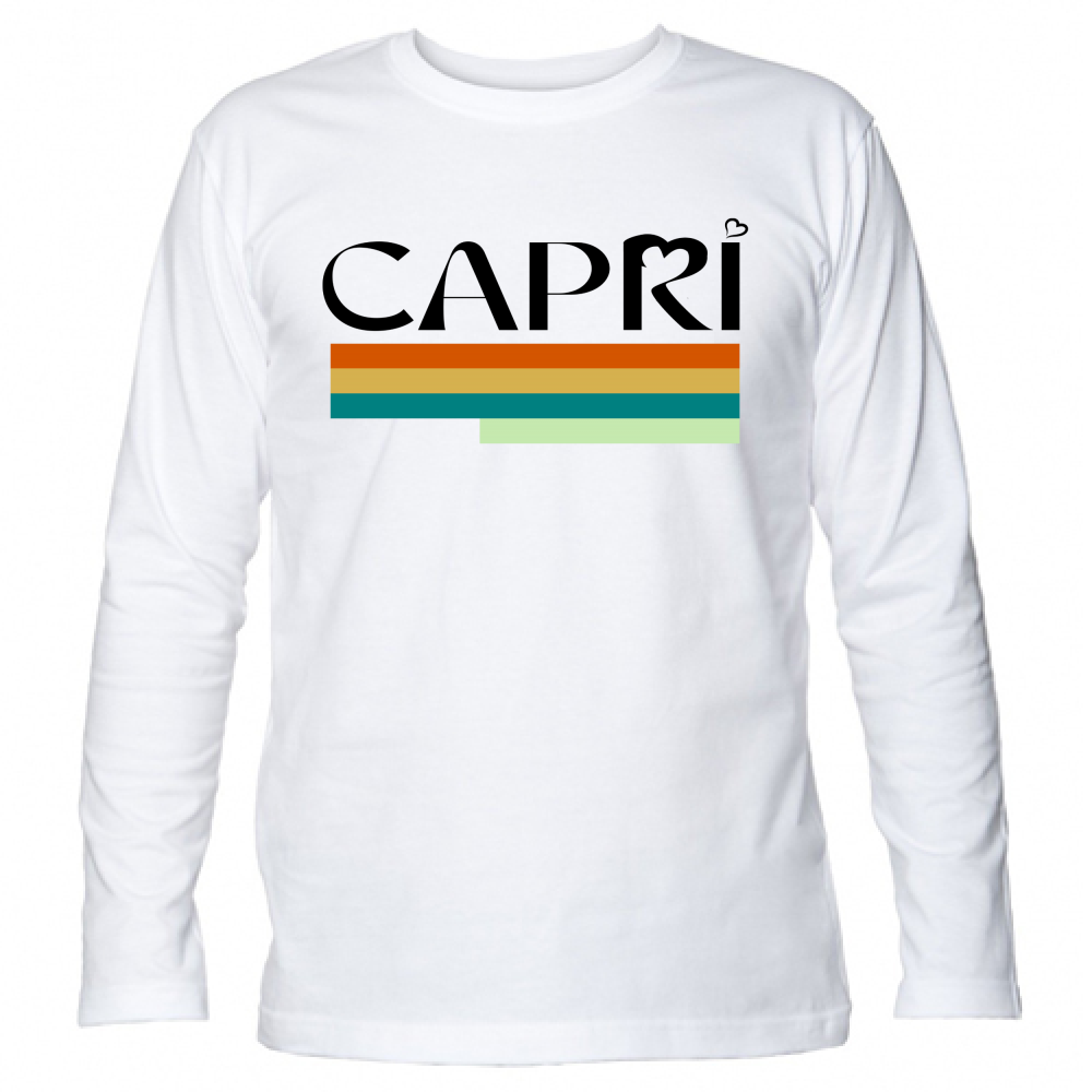 Unisex Long Sleeve T-Shirt CAPRI TECHNICOLOR BLACK WRITING