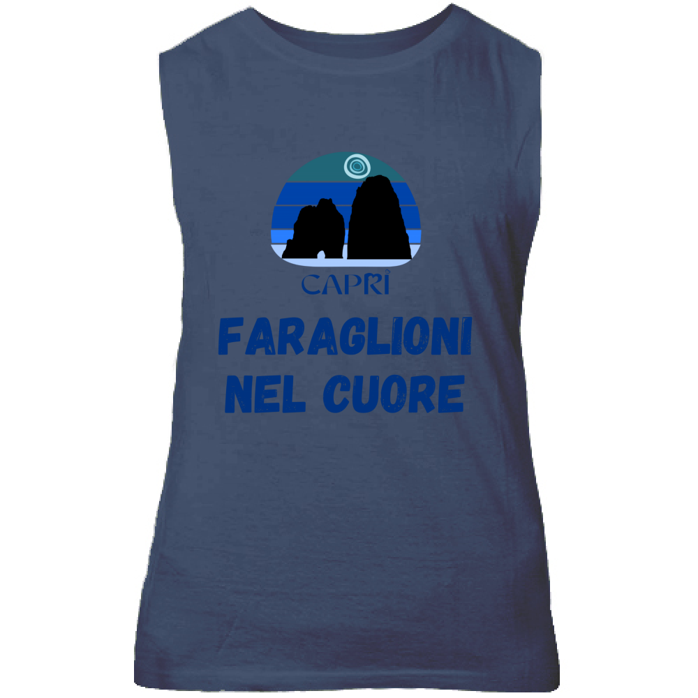 Unisex Tank Top FARAGLIONI DI CAPRI IN THE HEART WRITTEN BLUE