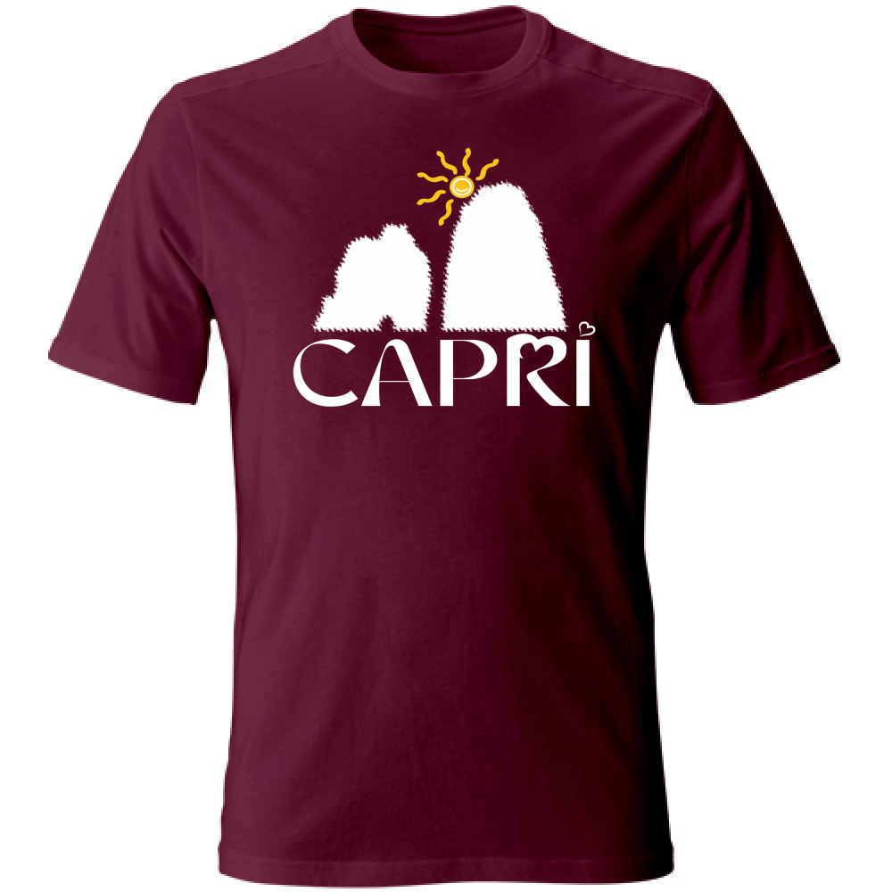 Unisex T-Shirt CAPRI HAPPY FARAGLIONI WHITE