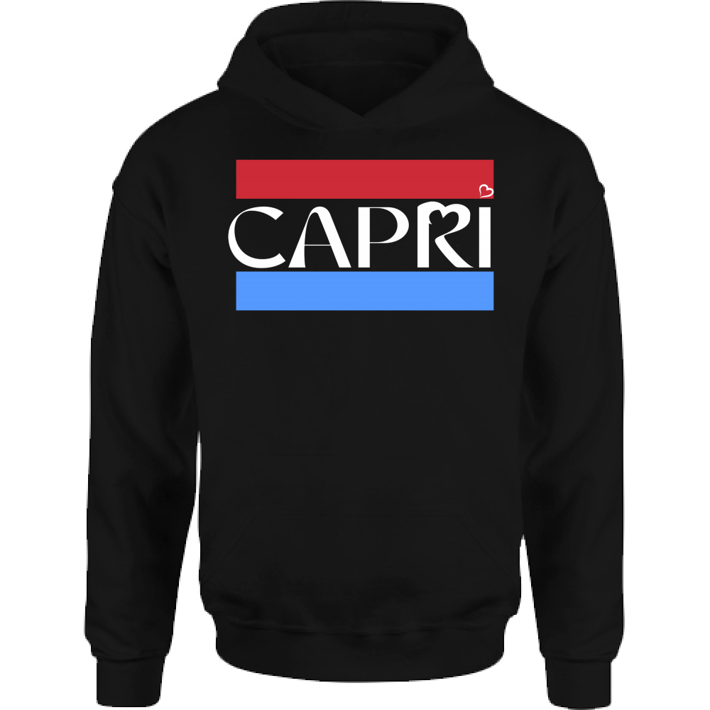 Felpa Bambino con Cappuccio CAPRI FASCIA ROSSO BLUE BIANCO