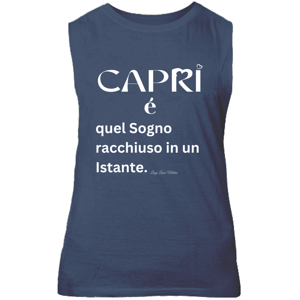Canotta Unisex Capri Sogno racchiuso in un istante scritta bianca